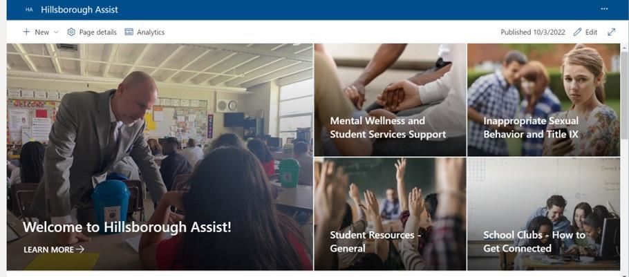 Hillsborough Assist resources available in Sharepoint for students